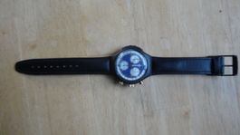 Montre chronographe Swatch, cadran bleu,neuve