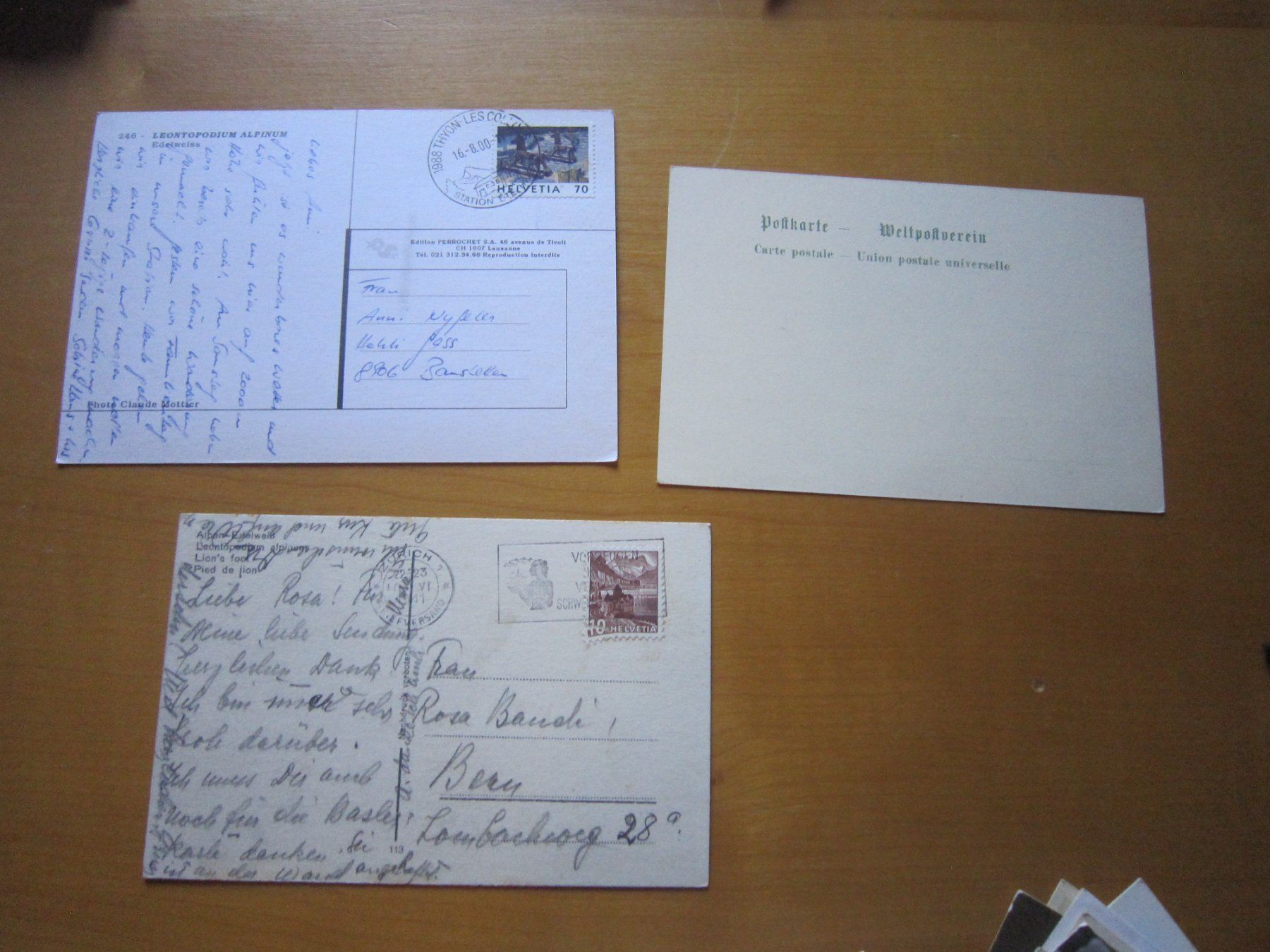 Cartoline postali: No 2 Postkarten Edelweiss verschiedene Perioden – Usato da Gordola venduto da Polentaefung 4