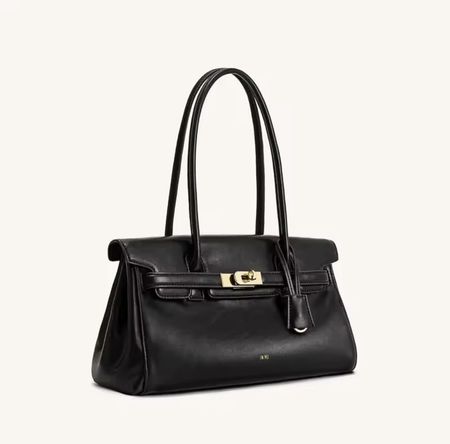 Sac à main noir cuir modèle H.B. 24 cm parfait état