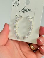 Boucles d'oreilles Lovisa argentées perles et strass 1 paire
