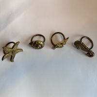 Serviettenringe Meerestiere / 4er-Set / messingfarben