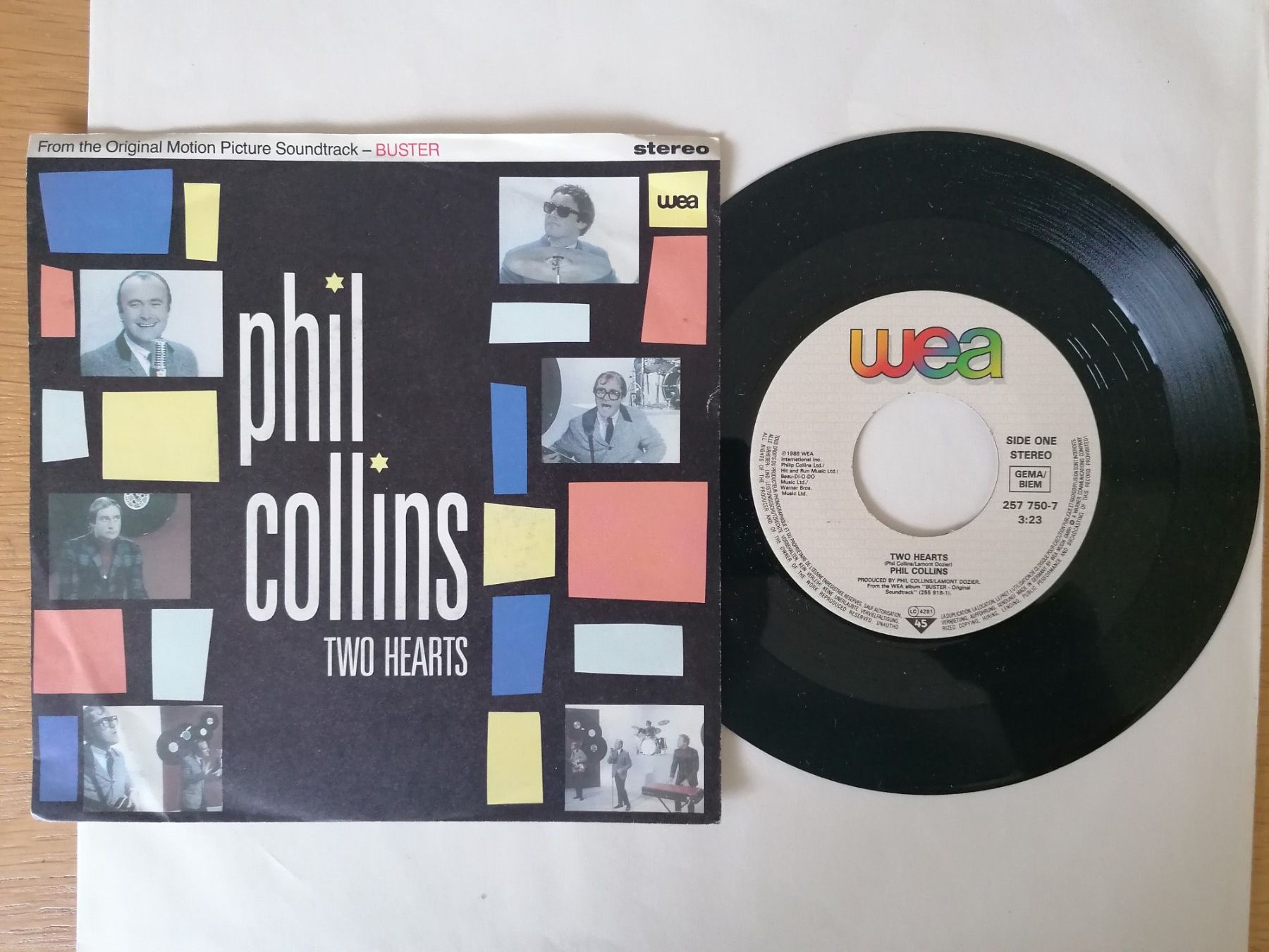 Dischi in vinile: Phil Collins - Two Hearts - Single Schallplatte, – Usato da Beinwil am See venduto da Funkthesizer