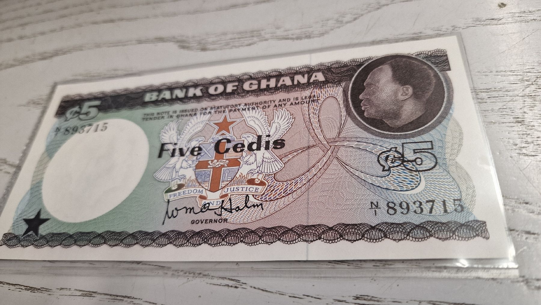 Ghana Banknote - Seltene 5 Cedis Note - (Neu und originalverpackt) in ...