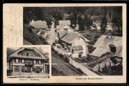 AK Sangernboden, Bäckerei und Geschäft, Teilansicht aus der 