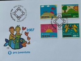 🤸💑 Pro Juventute Satz FDC 2007 Ted Scapa II. Nr.385A-388Aʘ