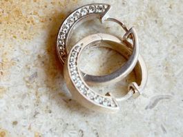 Esprit Kreolen Silber 925 mit Zirkonia Steinen (1.8cm)