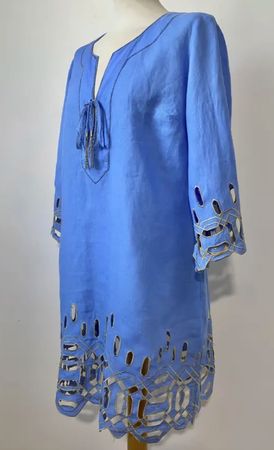 MARYAN MEHLHORN Leinen Midi Kleid 100% LINO