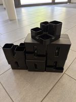 Stiftehalter 4er Schwarz Kunststoff für Büro 12 Stk.