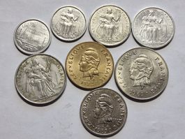 Lot- Repulique Polynesie Alte Münzen.
