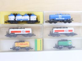 Minitrix 6 x Tankwagen Set - Spur N Top Modelle