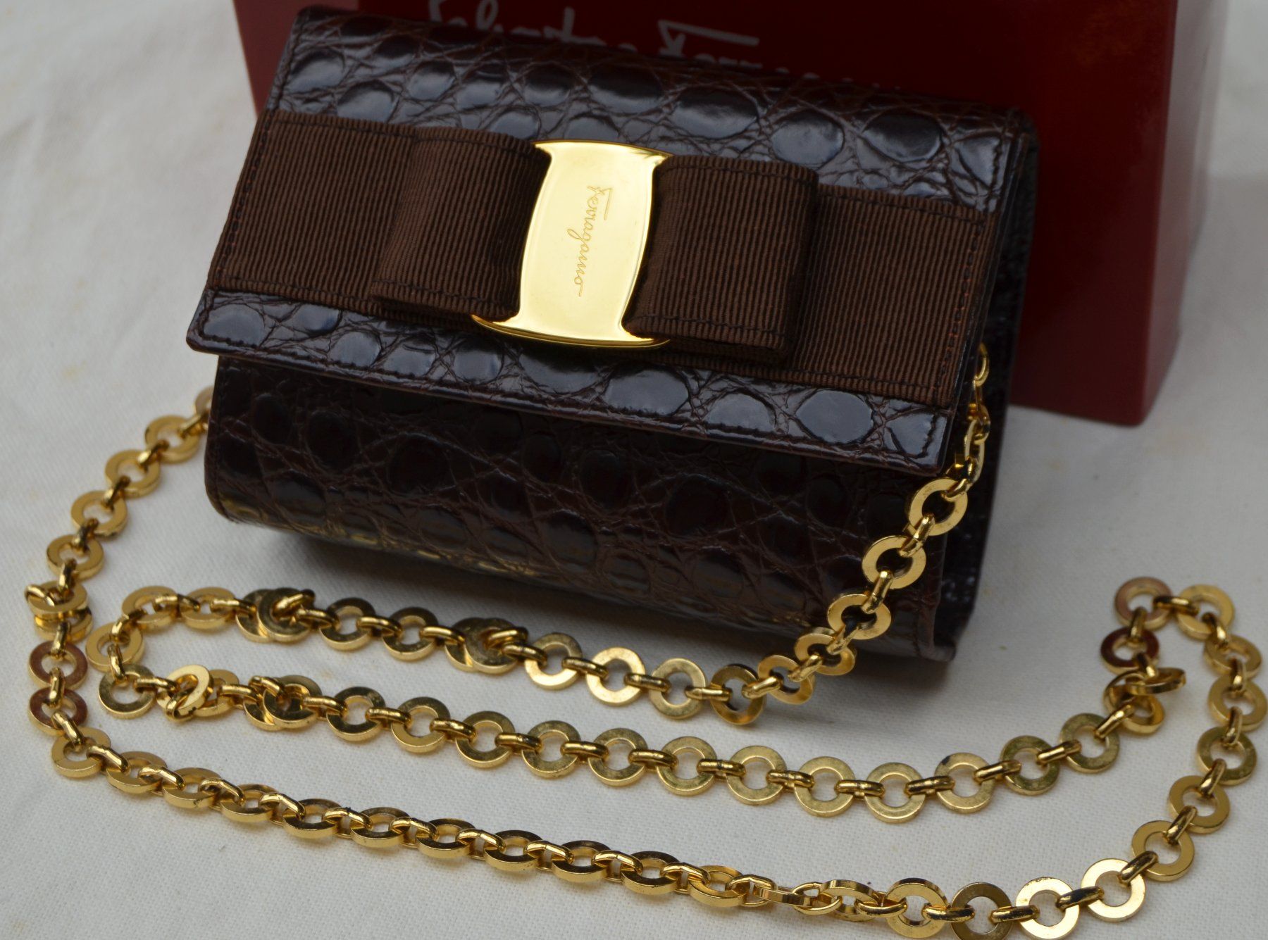 Salvatore Ferragamo Borse da donna: Salvatore Ferragamo Croco Tasche / sac – Usato da Collonges venduto da Auganien 3