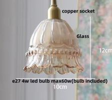 Lampe suspendue LED Vintage  en pierre de verre