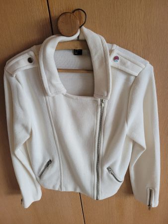 Beige Jacke im Biker-Stil, Grösse M - Top Zustand