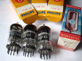 4 Röhren/Radioröhen PCF 82: 1Telefunken (NEU) &Philips (NOS)