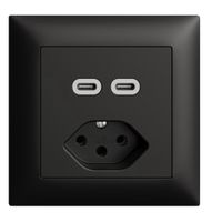 Steckdose USB C+C +1xT13 Feller EDIZIOdue Kombination