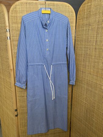 Vintage Kleid blau/weiss gestreift Gr.34