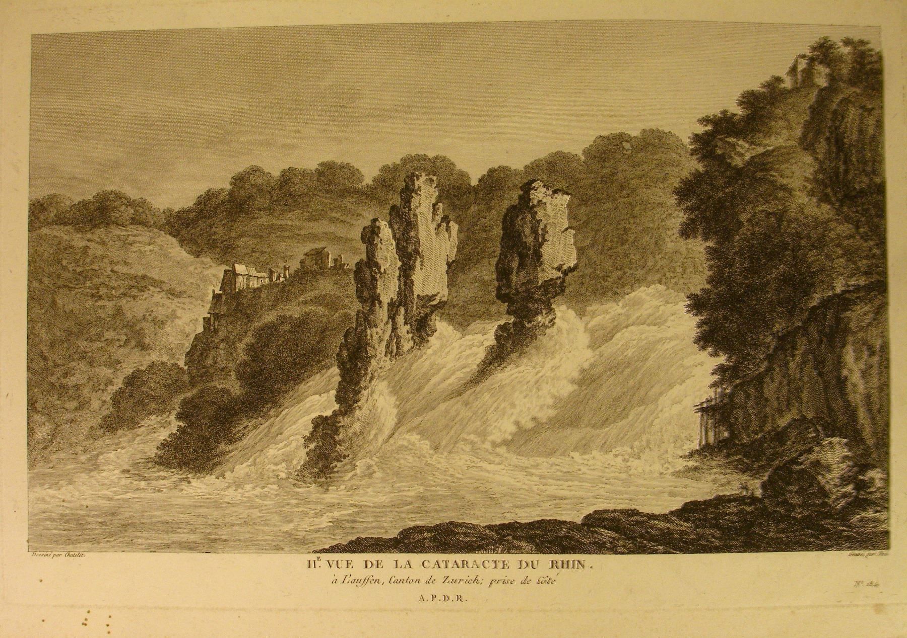 Incisioni: RHEINFALL, KUPFERSTICH 1788 – Usato da Grüningen venduto da Kartensammler 1