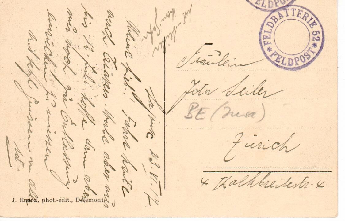 Cartoline postali: Bellelay  1917 – Usato da Wolhusen venduto da Curver9 1