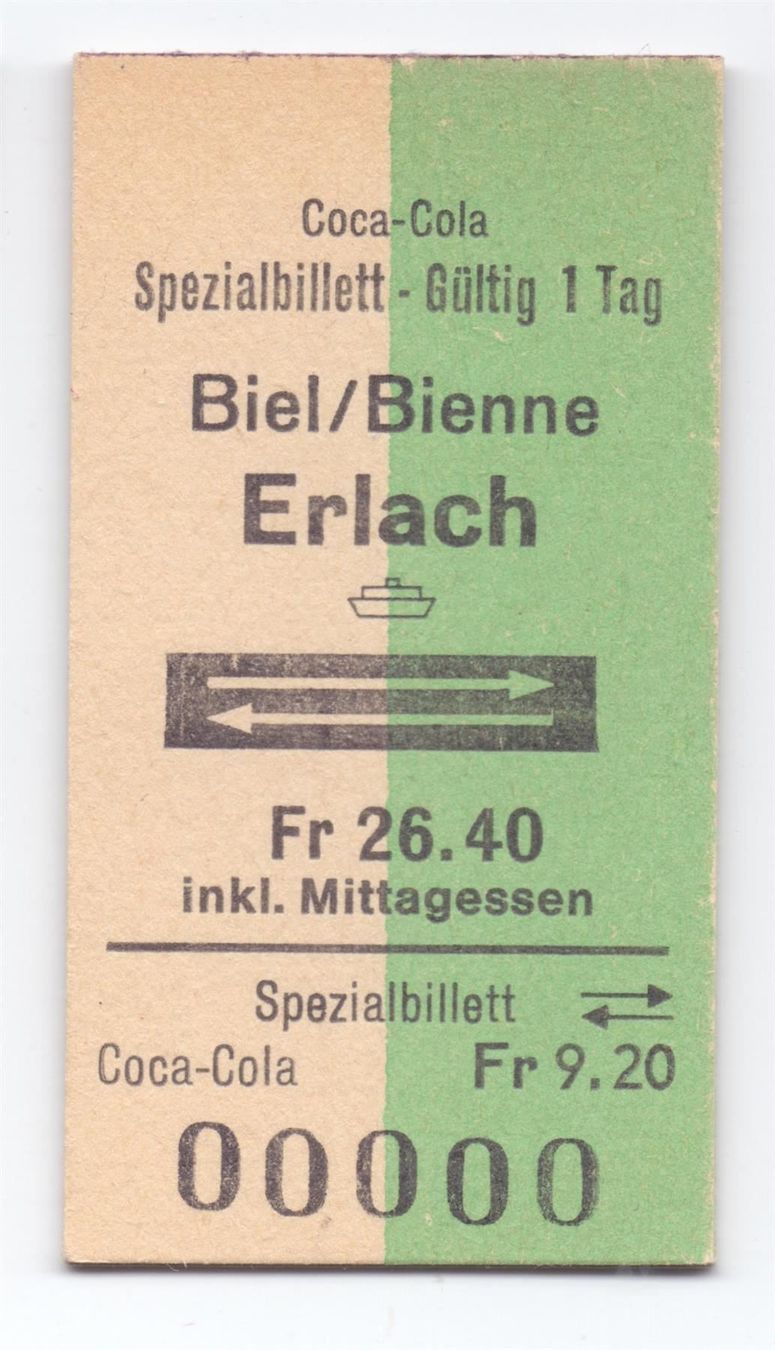 Biglietti: Schiff-Billette Biel/Bienne - Erlach – Usato da Langenthal venduto da Sammlungs_aus