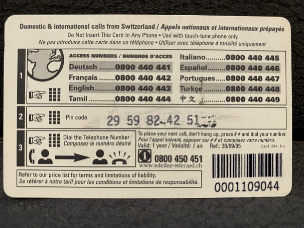 Cartes de téléphone: Teleline – D'occasion à Lausanne par babacard10 1