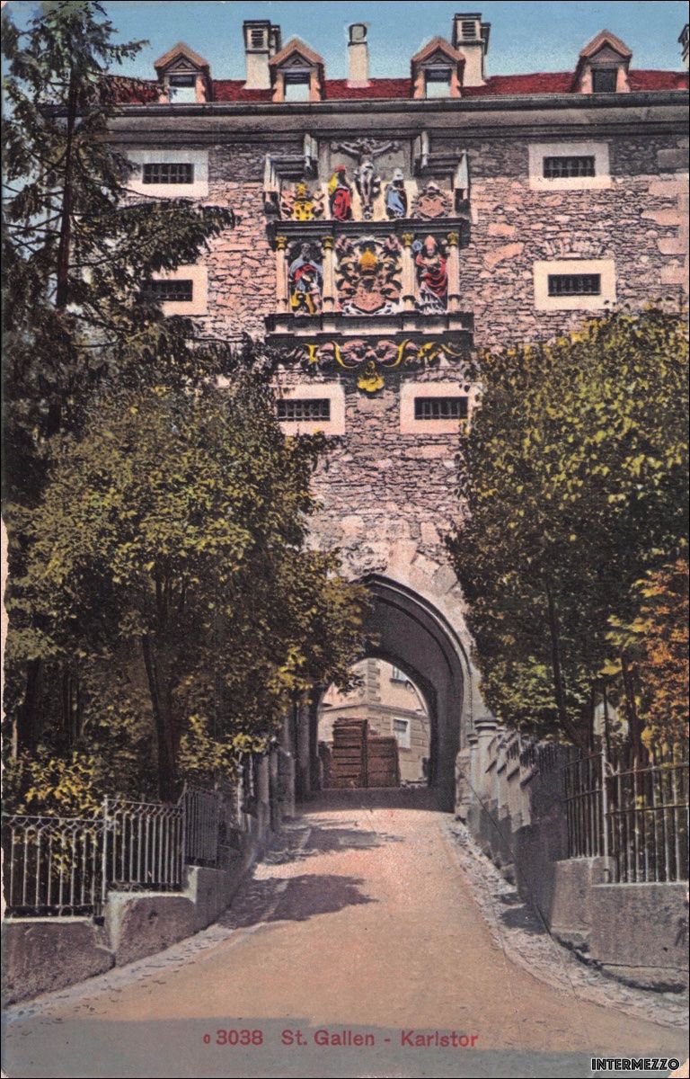 Cartoline postali: St. Gallen // Karlstor // 1920 – Usato da Basel venduto da intermezzo12