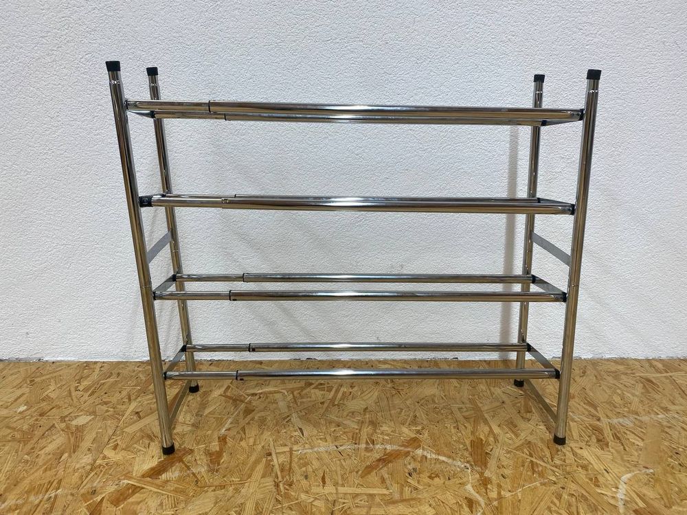 Kleines Schuhregal Aus Metall, 3 Etagen, Stapelbar – Schmaler Organizer Für Eingang, Flur Oder Schrank (schwarz)