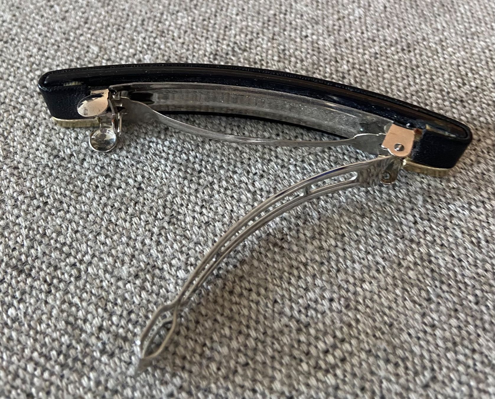 Haarschmuck: Barrette CLAIRE'S noir/or aspect cuir – Neu (gemäss Beschreibung) aus Genève von kik_8jd6 3