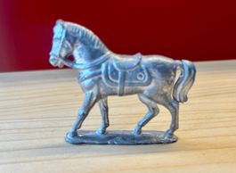Pferde-Figur gesattelt, aus Zinn, massiv