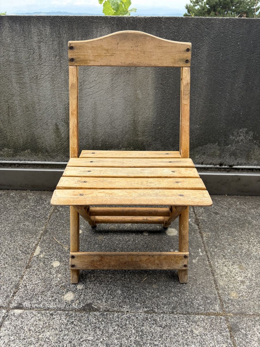 Sedie: Ancienne Petite Chaise Pliante en Bois – Usato da Vallamand venduto da Bricbracbroc82 2