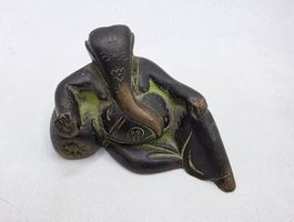 Liegender Ganesha – Metallfigur mit schöner Patina