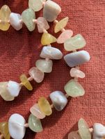 Collier Morganit Edelstein Pastell Farbverlauf 62x0.5-1cm