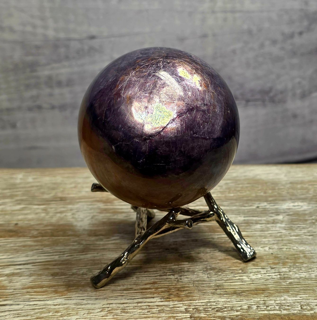 Minerali & Pietre curative: Lepidolith Kugel G 59mm 298g – Nuovo e nell'imballaggio originale da Matzingen venduto da Shay_Crystalz