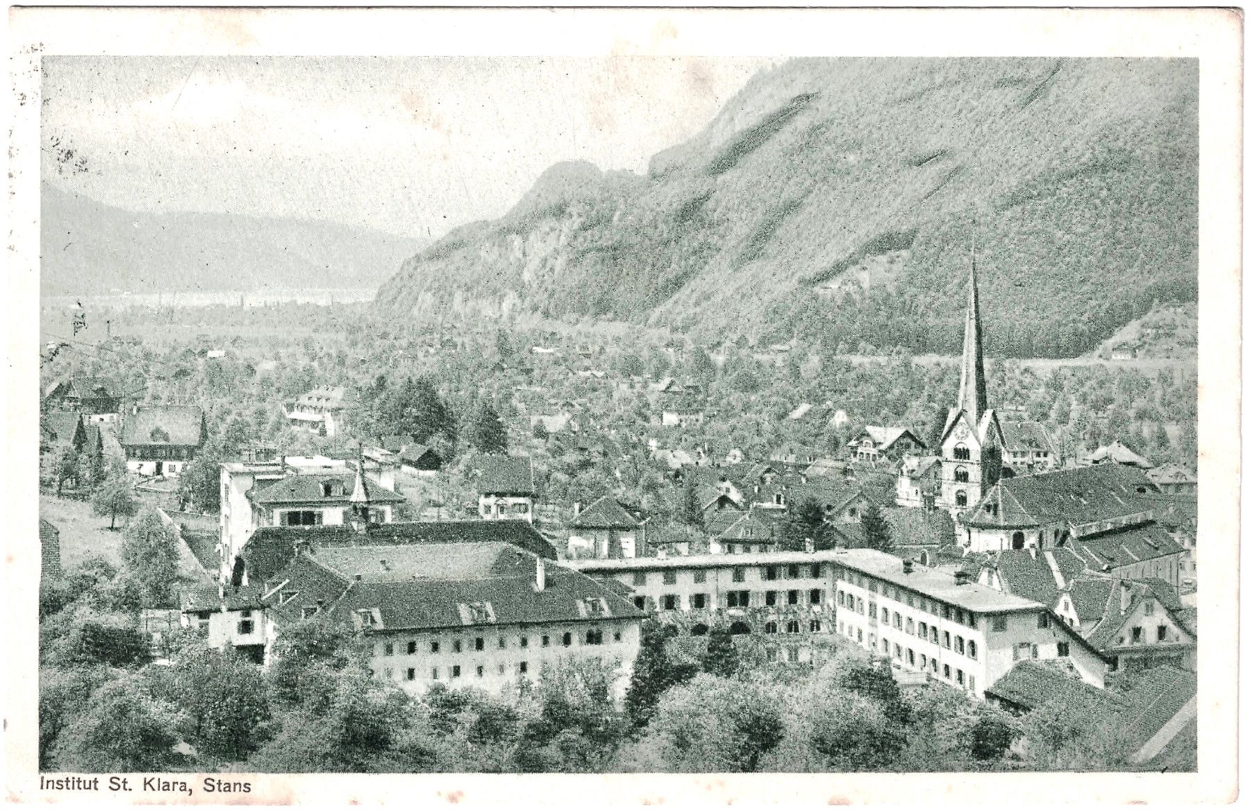 Cartoline postali: Institut ST. KLARA Sargans ca. 1925 (NW) – Usato da Oberdorf BL venduto da Hopfehuepfer