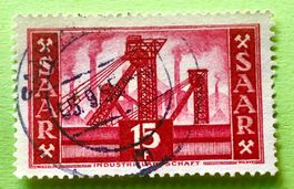 BRIEFMARKEN AUS Saarland  Industrielandschaft  GESTEMPELT