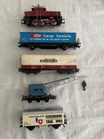 Märklin HO E-Lok mit 4 Güterwagen OVP