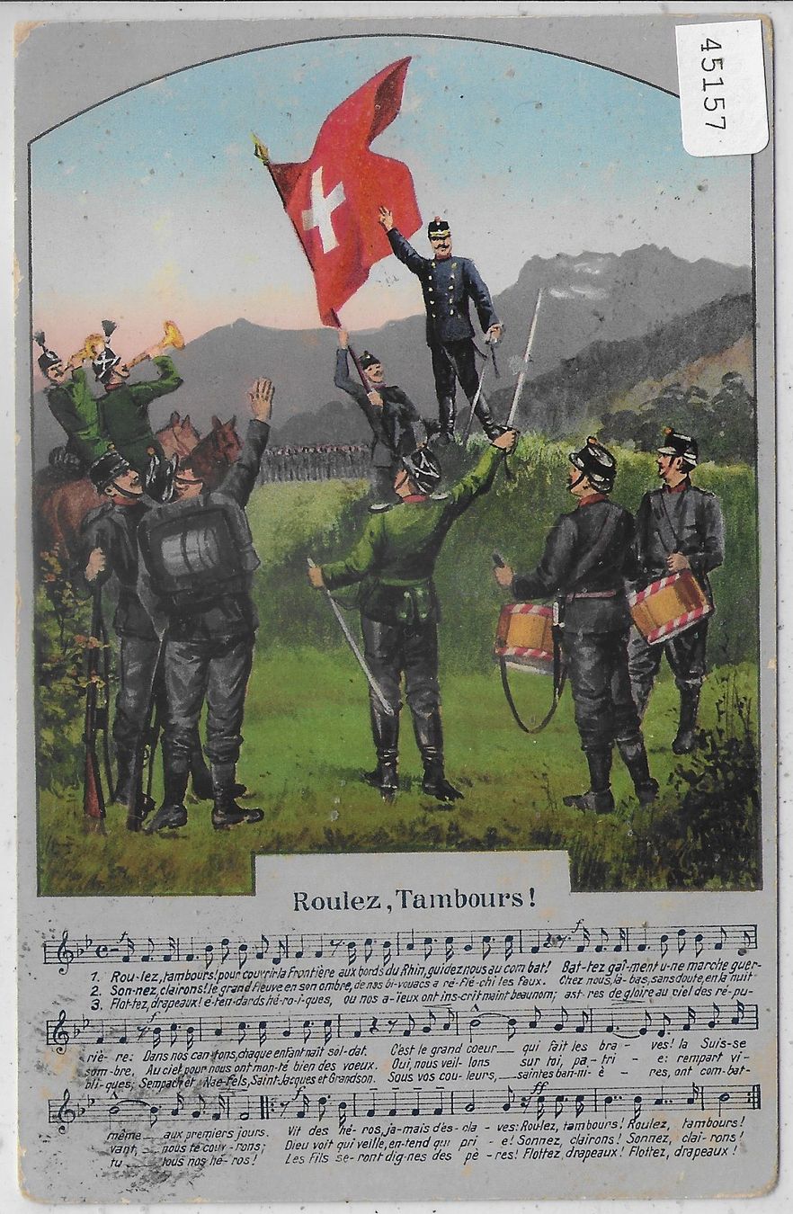 Cartoline postali: Armee Suisse - Roulez, Tambours - Litho – Usato da Ettingen venduto da Kartenplanet
