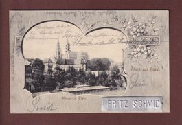 Gruss aus BASEL - Münster - Pfalz - 1902 Fritz Schmid