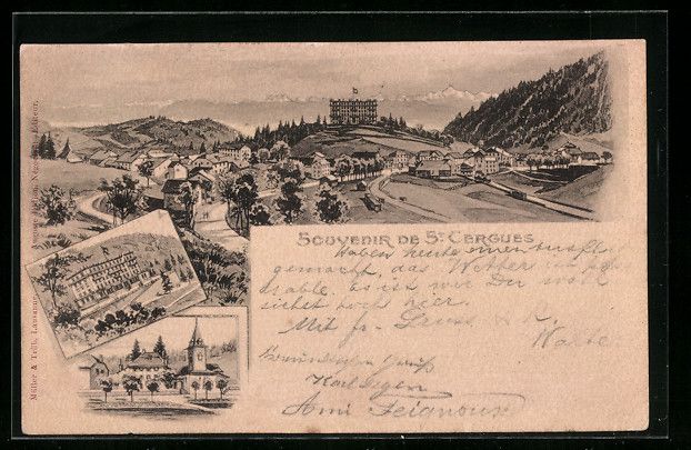 Ansichtskarten: Litho St Cergues, Blick auf den Ort – Gebraucht aus Berlin von bartko-reher