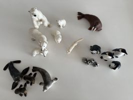 5 Eisbären 4 Seehünde 1 Polarfuchs 5 Pinguine Schleich