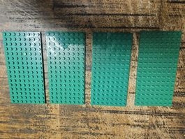 lego 92438 lot de 4 pièces Green Plate 8 x 16