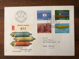FDC, Sonderpostmarken 13.2.75, Chargebrief 877 Bern 1