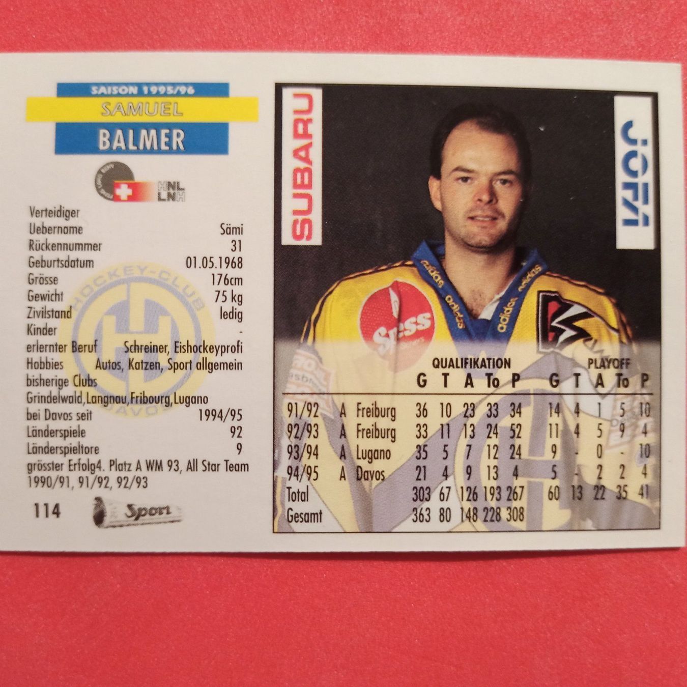 Sammelbilder & Trading cards: Samuel Balmer - HCD - 1995/96 – Gebraucht aus Dübendorf von kb86_MOVIE 1