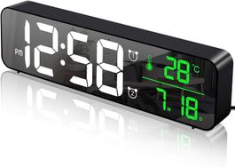 Digital Großes LED-Display Wanduhr Wecker