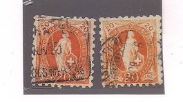 Stehende Helvetia 66 B ,gest, 1888, 2 mal, SBK :320-!