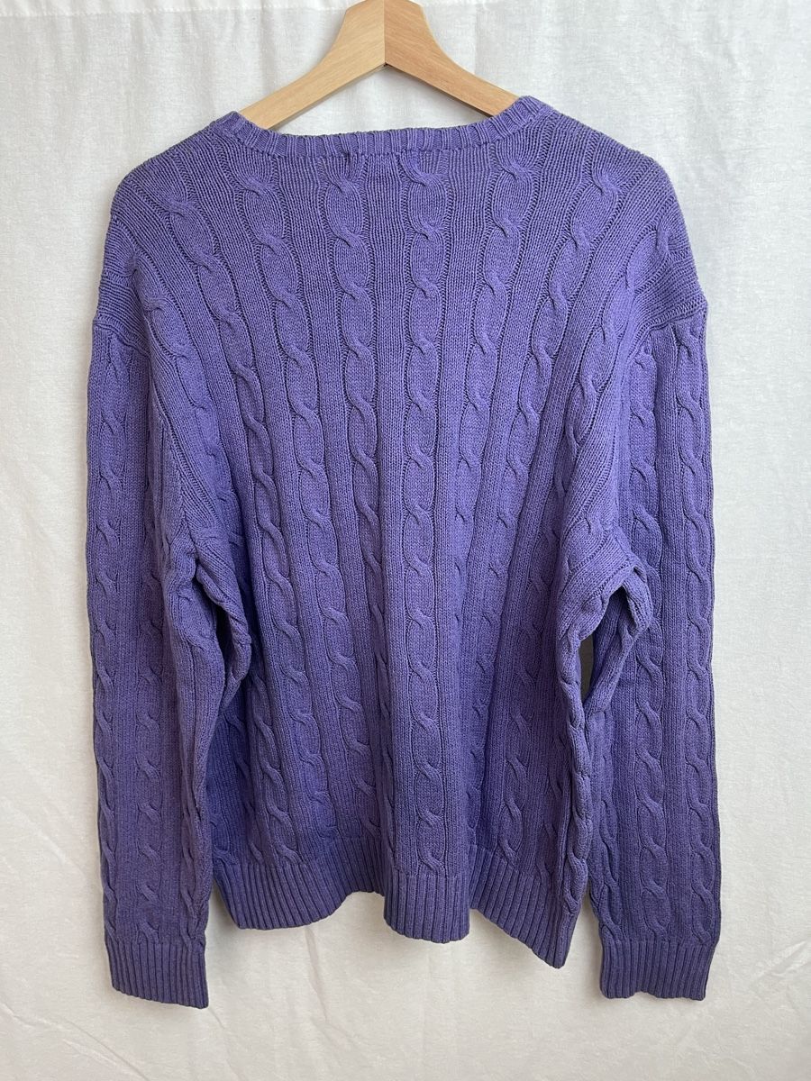Ralph Lauren Pulls & Sweat-shirts: Pull Ralph Lauren violet torsadé  – Neuf (Voir description) à Les Avanchets par lunedeneige.shop 3