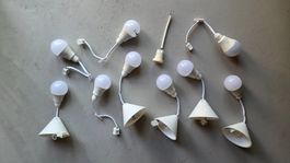 LED Leuchtmittel mit Fassung 9 Stück gebraucht weiss