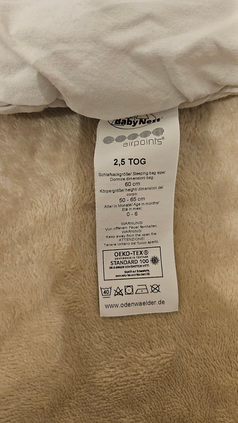 Sacchi a pelo: Odenwälder Babynest Airpoints Schlafsack 60cm – Usato da Adliswil venduto da 4gnes 2