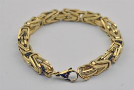 Königskette  V Armband 20cm 8x8mm Edelstahl IP gold