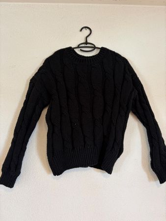 pull noir basic, friperie, S