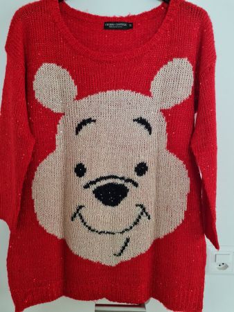 WINNI PUUH DAMEN PULLOVER GR.M/L ROT MIT PAILLETTEN